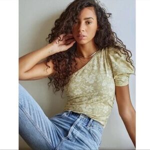 Free People Intimately Somethin Bout You Puff Sleeve One Shoulder Bodysuit L
